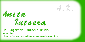 anita kutsera business card